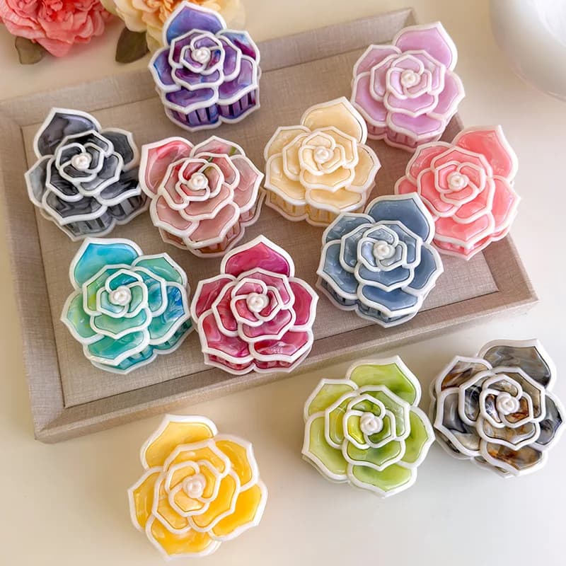 Fermaglio per capelli fiore stile francese elegante donna fiore artiglio per capelli clip forcina clip per capelli mollette copricapo accessori per capelli