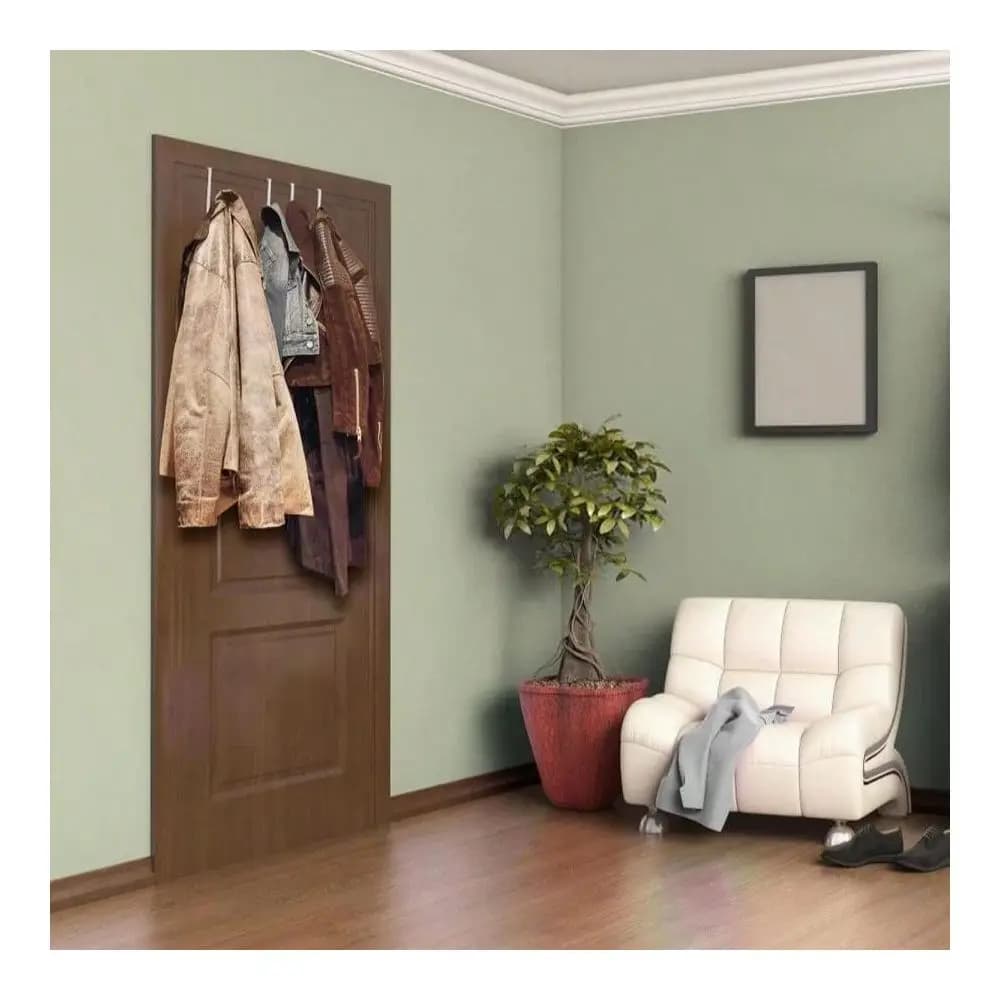 Confezione da 4 ganci da appendere sopra la porta, adatti a porte con larghezza tra 1 3/8 e 1 3/4, ganci reversibili per appendere vestiti, asciugamani, cappotti.