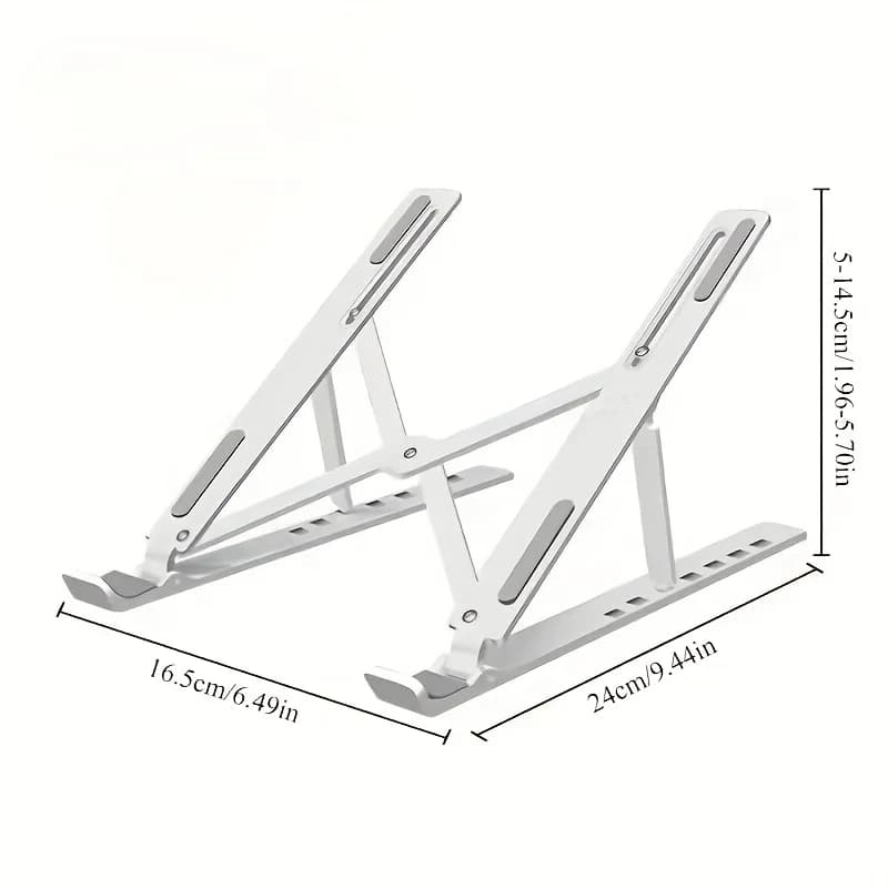 Laptop Stand, Adjustable Foldable Notebook Riser, Portable Collapsible Cooling Bracket for Desktop Office Home Daily Use