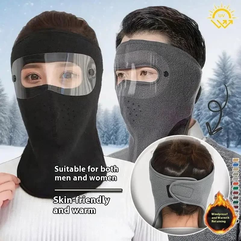 Maschera calda antivento per il viso Berretto invernale Maschere traspiranti da sci Cappucci per visiera in pile con occhiali HD Cappellino da ciclismo antiappannamento Passamontagna