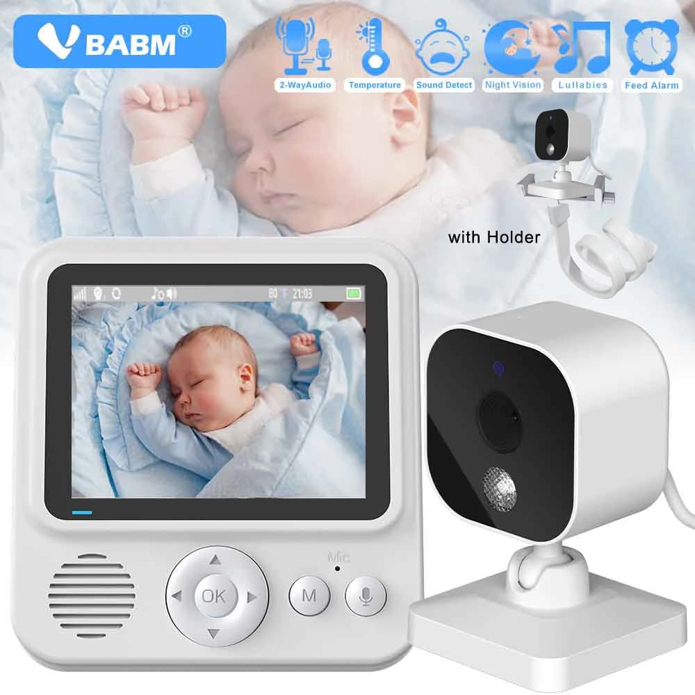 VBABM ABM900 Baby Monitor con Schermo da 2.8 Pollici, Telecamera di Sorveglianza Intelligente per Bambini, Protezione di Sicurezza, Audio Bidirezionale, Visione Notturna, Babysitter
