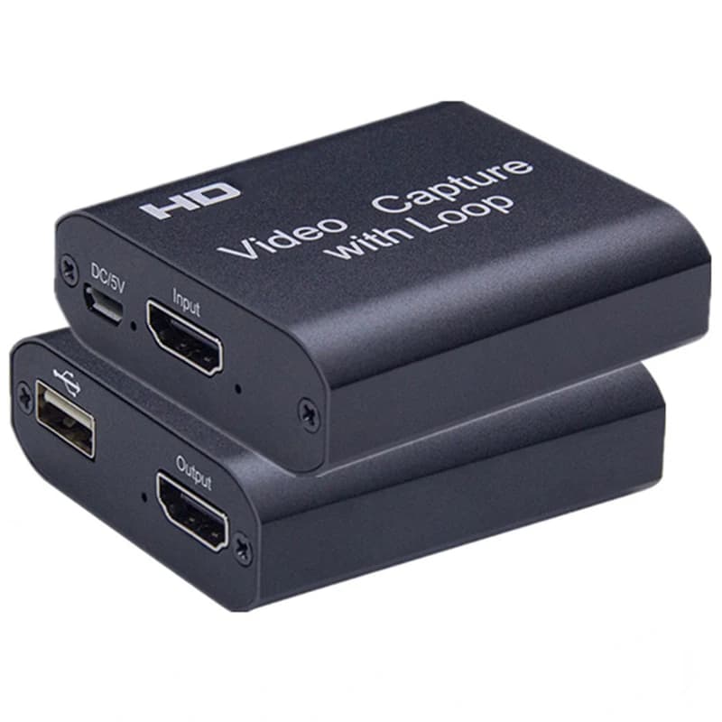 Scheda di acquisizione del gioco con Loop Out HDMI-compatibile con USB 2.0 720P 1080P 30Hz Video Audio Grabber Box per Windows7/8/10 PC Live OBS