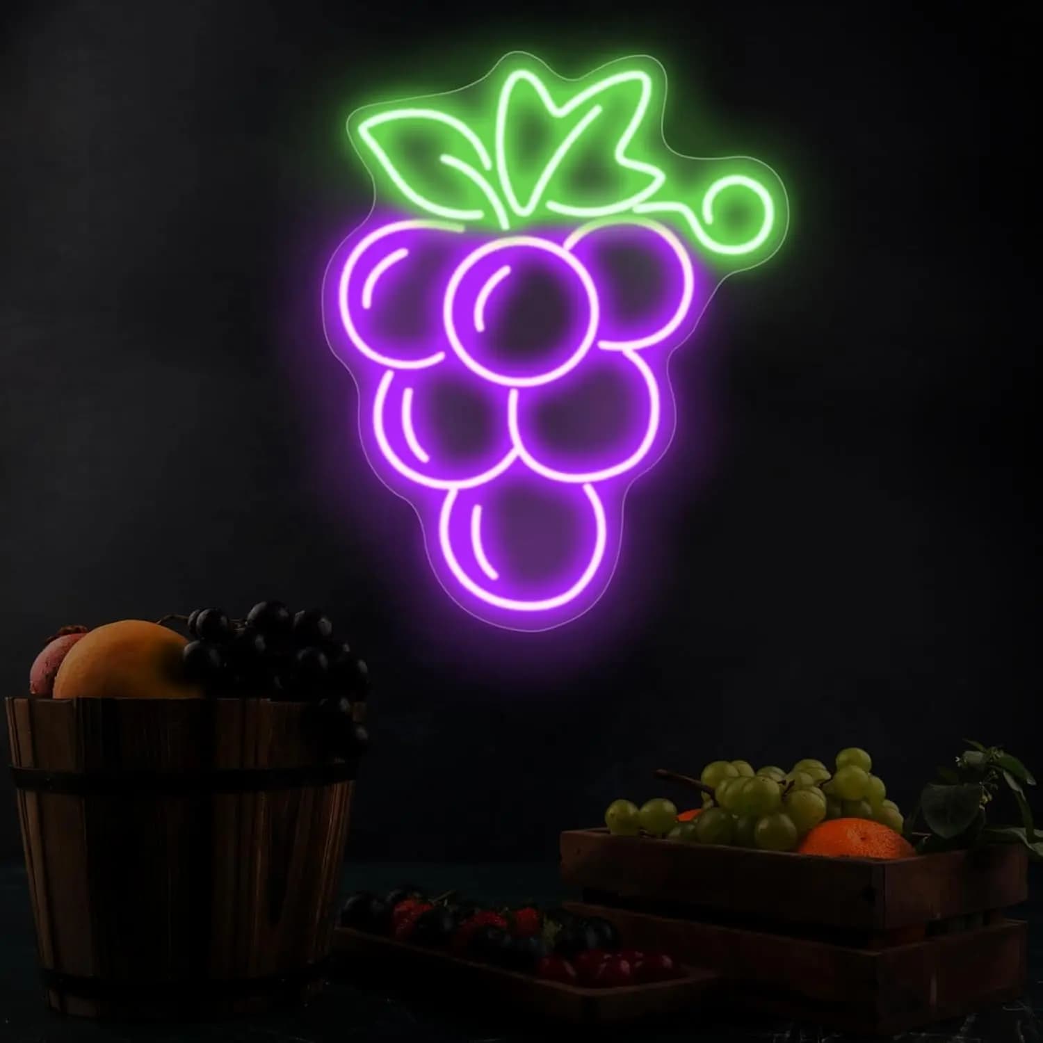 Insegna Luminosa a LED a Forma di Grappolo d'Uva, USB Dimmerabile, per Camera da Letto, Soggiorno, Club, Bar, Man Cave, Regali per Feste, Decorazione Murale
