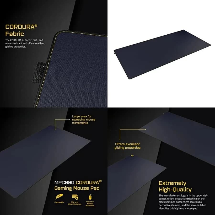 Tappetino per mouse da gioco MPC 890 Cordura, tappetino da scrivania antiscivolo, dimensioni 35,04 x 17,72 pollici, blu scuro
