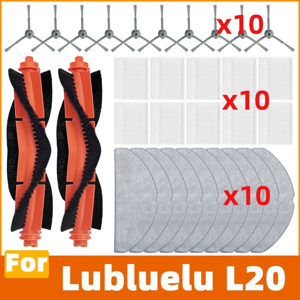 Compatibile con Lubluelu L20 Robot Aspirapolvere Accessori Spazzola Principale Spazzola Laterale Filtro HEPA Panno Mop Kit Ricambi