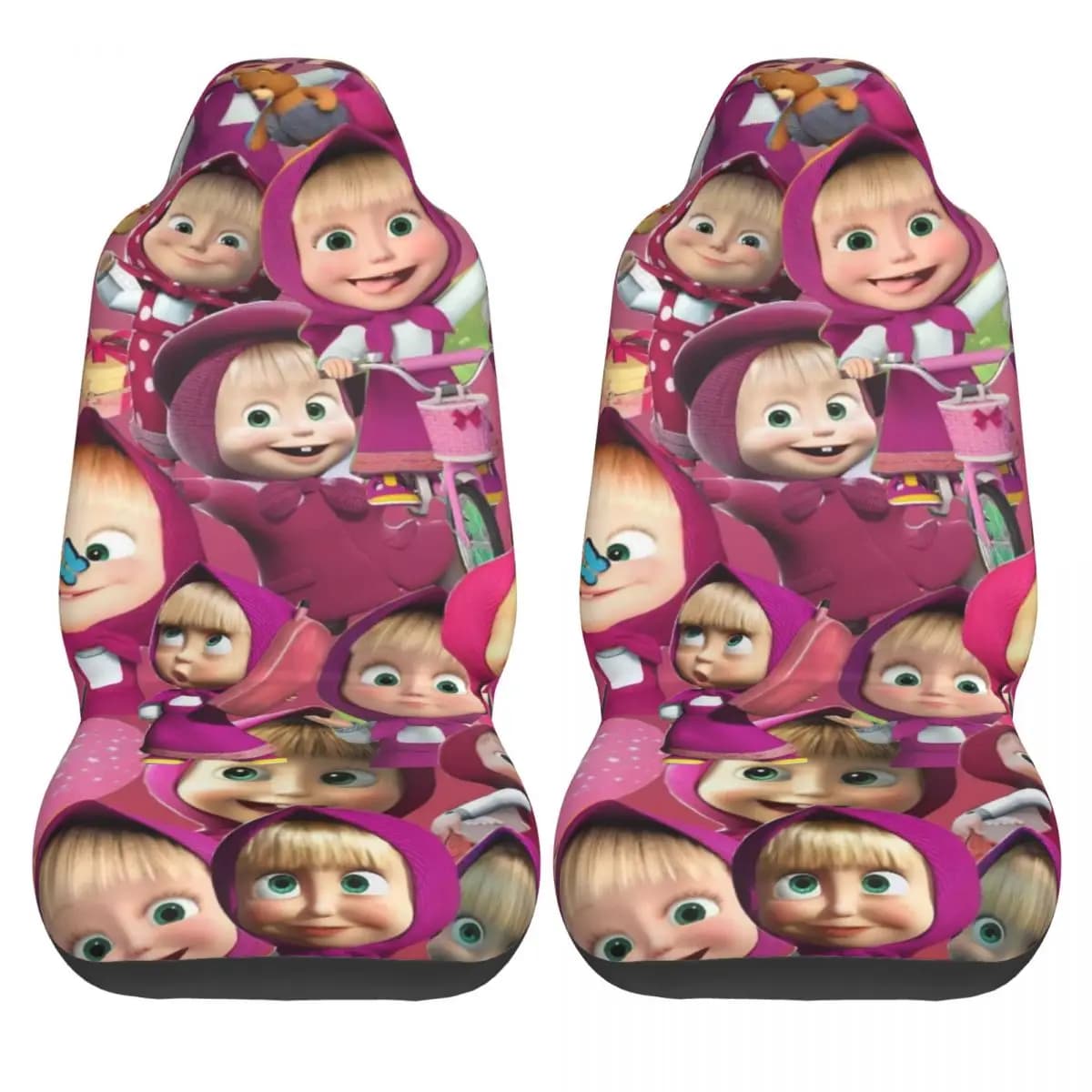 Car covers Cartoon M-Masha And Bear, two pieces, cheap, polyester, comfortable, for summer