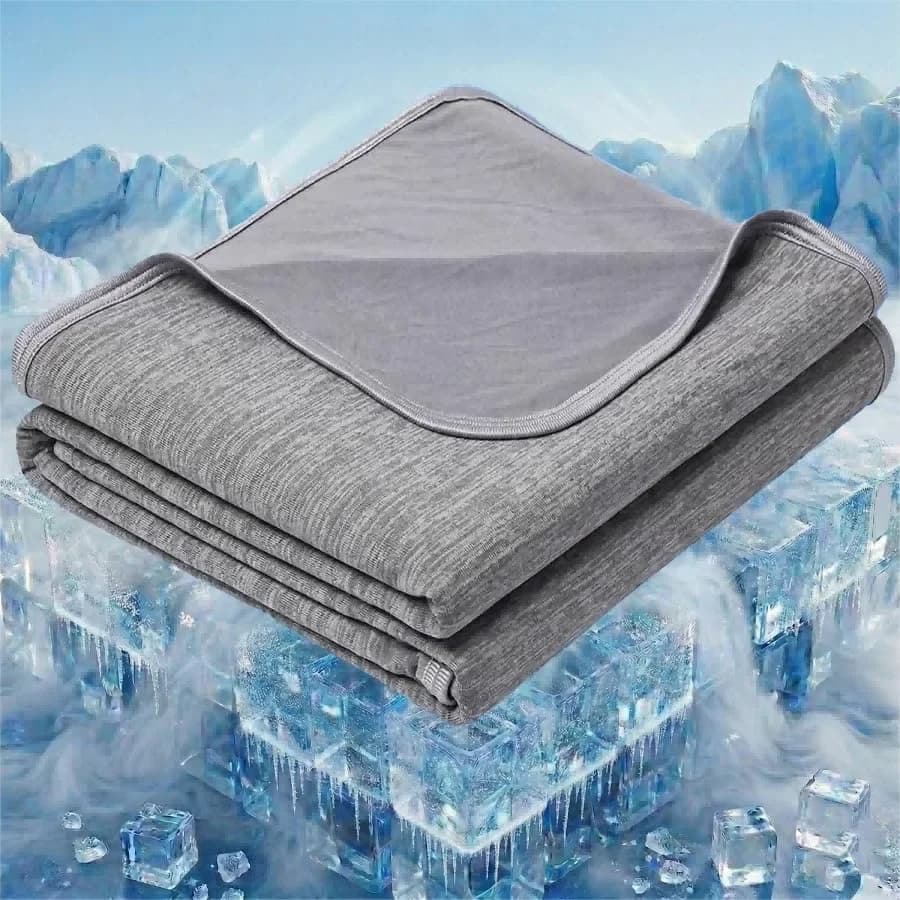 Coperta Rinfrescante per Chi Soffre il Caldo, Coperta Estiva Sottile e Traspirante Misura Queen 90x90, Assorbe il Calore Corporeo per Alleviare le Sudorazioni Notturne