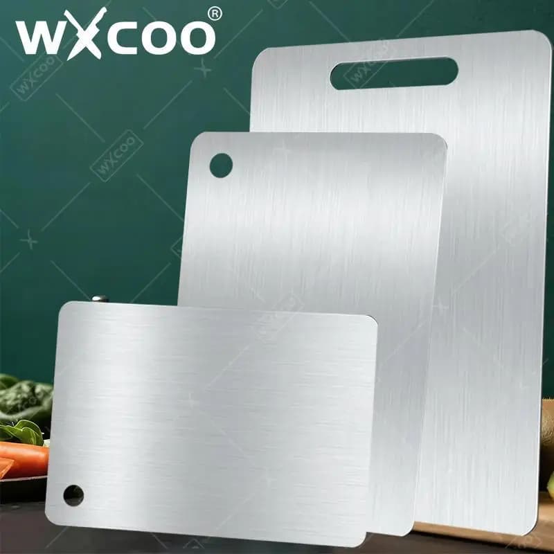 WXCOO Tagliere da Cucina Domestico Ispessito a Doppio Lato e Blocco per Tagliare, Tavola per Impastare in Acciaio Inossidabile