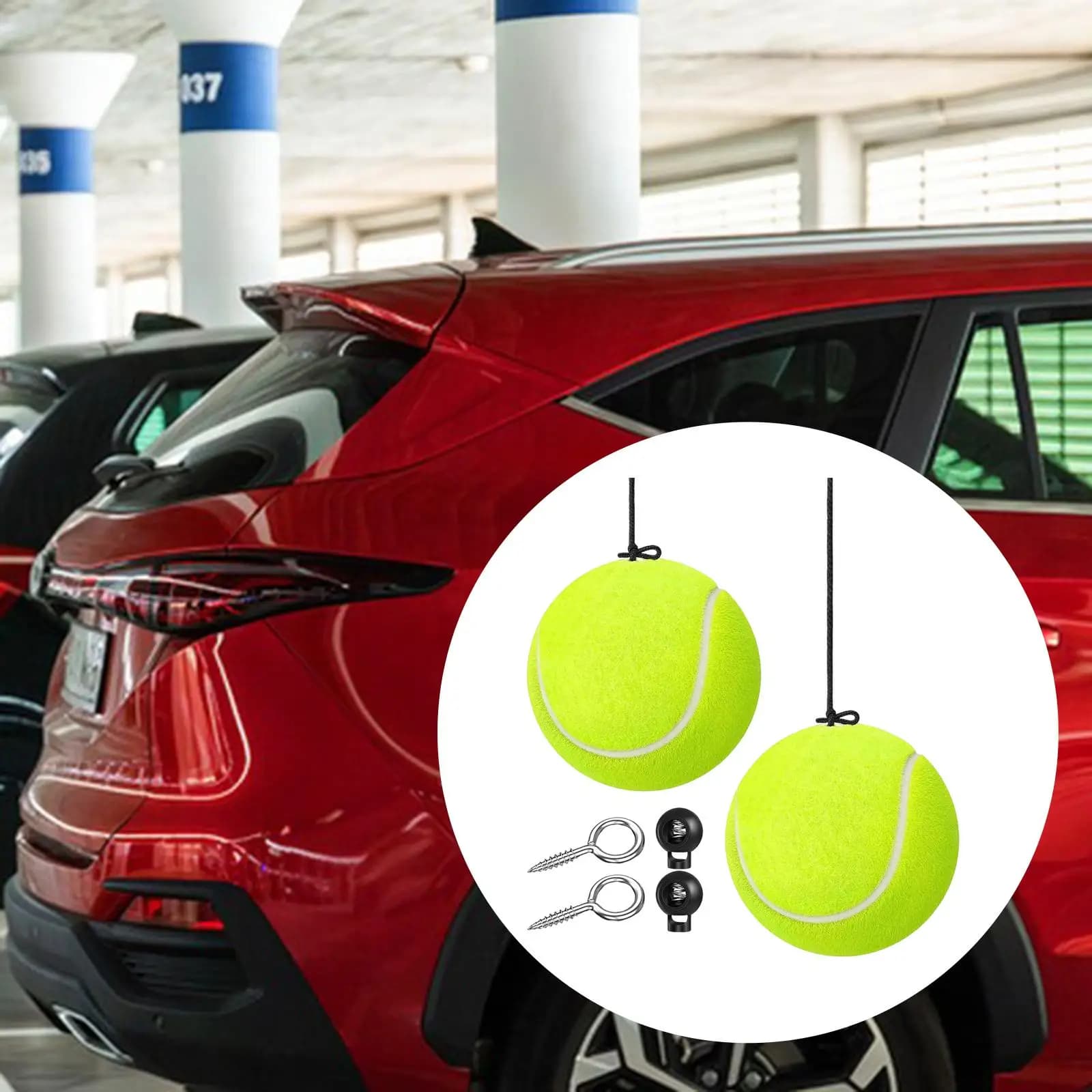 Accessori Auto: Fermaparcheggio a Sfera da Tennis per Garage, Facile da Installare, Ausilio per Parcheggio Veicoli di Diversi Tipi