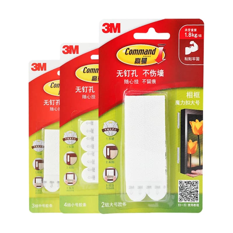 Ganci adesivi per comando 3M Gancio senza traccia Supporto autoadesivo Velcro Forte decorazione autoadesiva per cornici per foto Velcro 3M