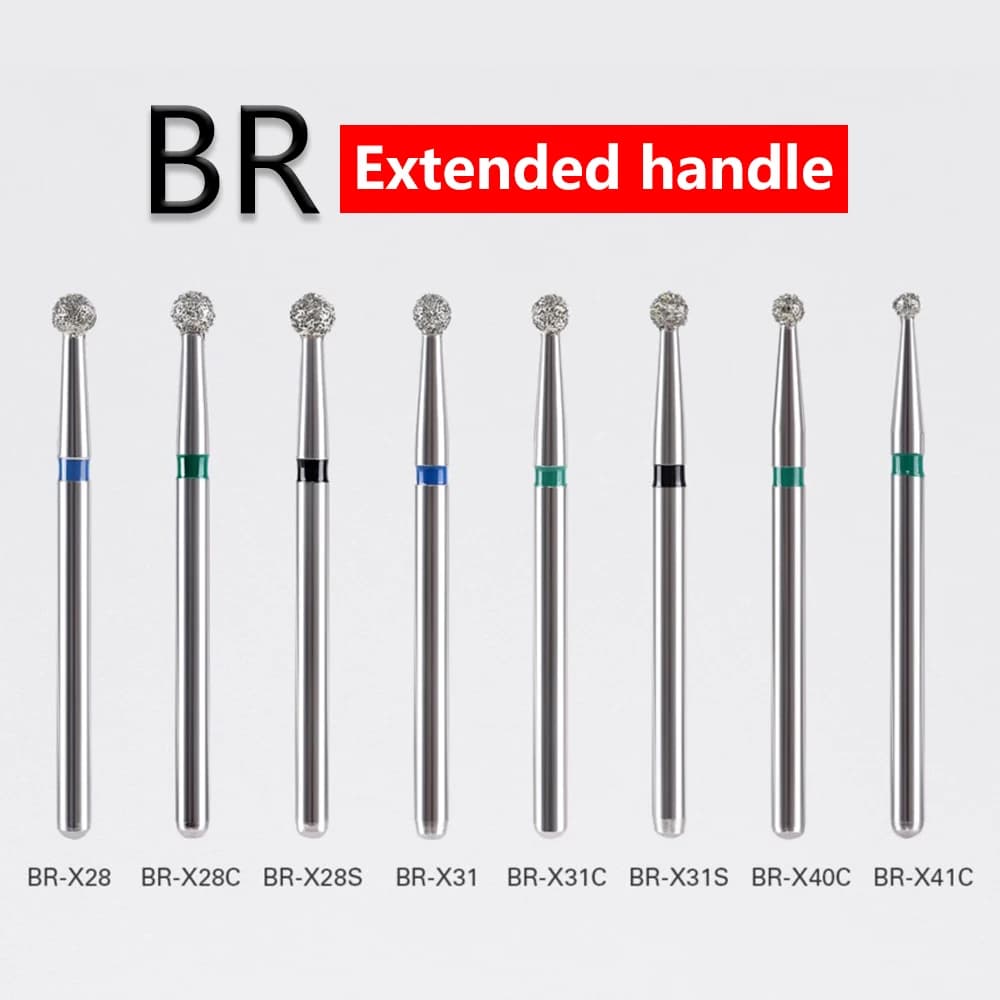 10pcs Dental High Speed Diamond Burs Dentistry Cavity Preparation/Crown Preparation Use on fillings 1.6mm Depth Cutting Drills
