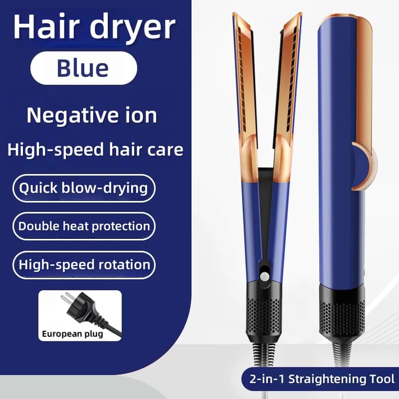 Hair dryer 2 in 1 Iron Combo Ionian Plate and Hot Air Hair Dryer Travel Light Fast Styling for Home and Living Room