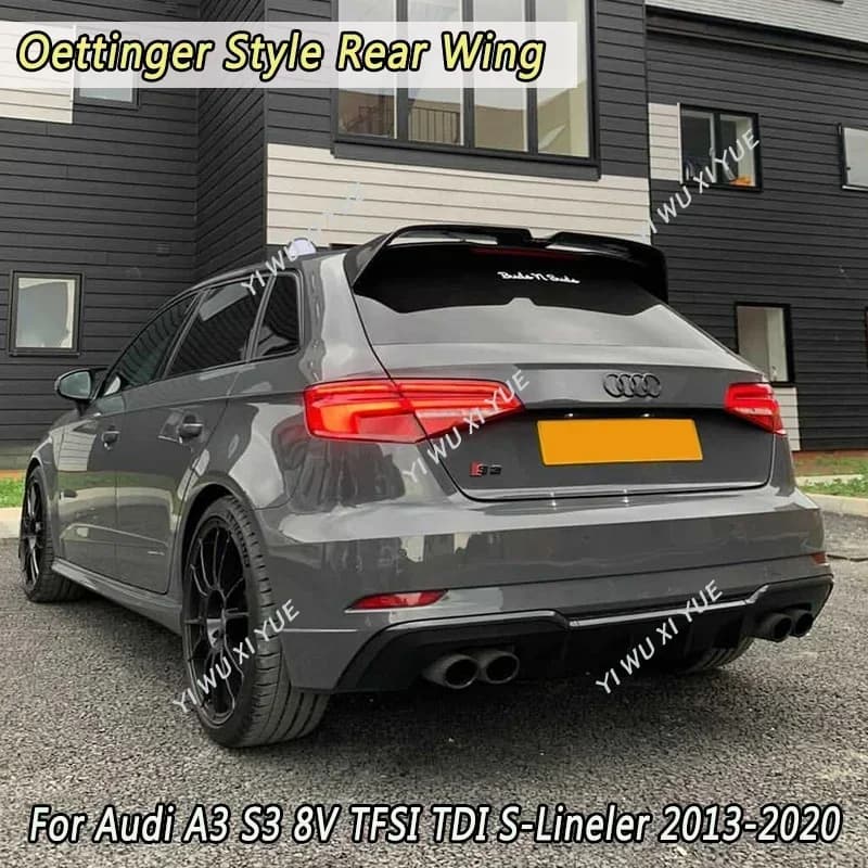 Per Audi A3 S Line S3 8V 5 Porte Hatchback 2013-2020 Oettinger Style Ala posteriore Tetto posteriore Boot Spoiler Spoiler posteriore Ala di coda
