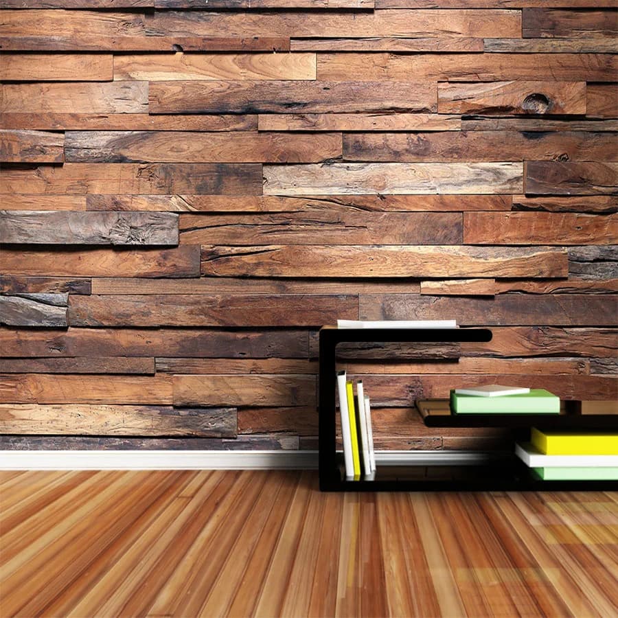 Custom 3D Photos Parade Paper Venatura Del Legno Retrò Wooden Table Wallpapers For Living Room Kitchen Restaurant Decor Papel De Parede