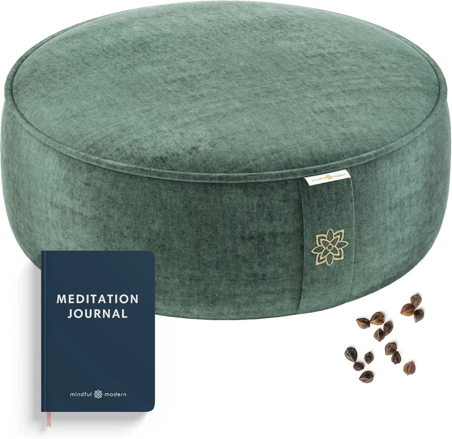 Cuscino da Meditazione di Lusso in Velluto con Imbottitura in Grano Saraceno, Supporto Ergonomico per Yoga e Seduta a Terra