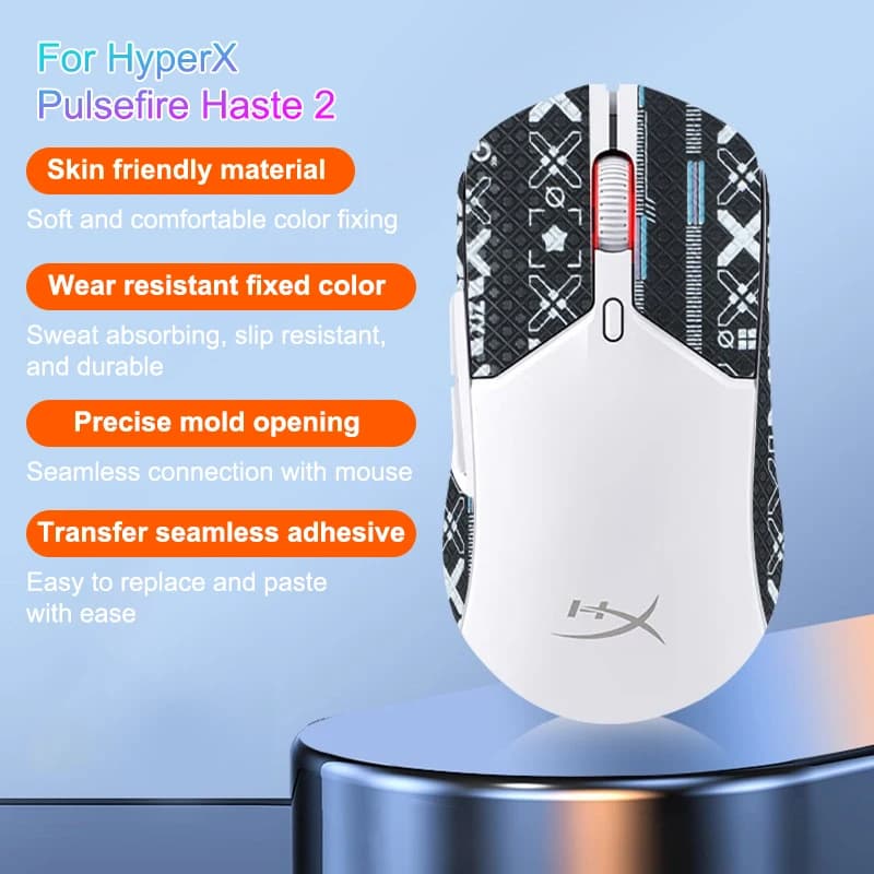 Adesivo antiscivolo per mouse da gioco per HyperX Pulsefire Haste 2 Mouse wireless cablato per PC, computer, desktop, accessori per giocatori