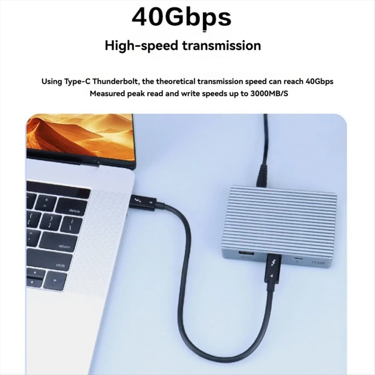 Docking station per custodia SSD dual-bay da 40 Gbps M.2 NVME 2280 Custodia SSD DP8K a 30 Hz USB3.1 Gen2 Dock Station Spina americana