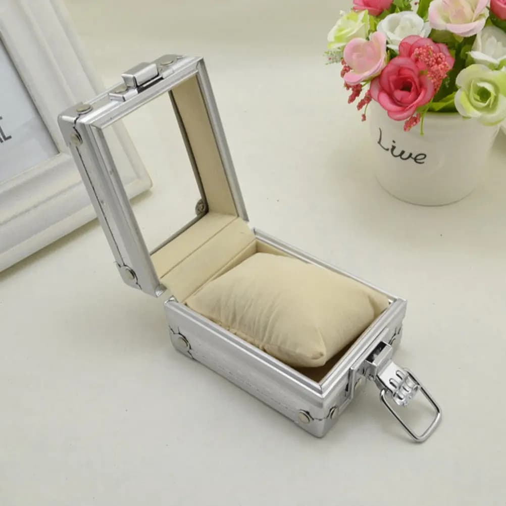 Luxury Transparent Lid Watch Box Removable Pillow Display Case Jewelry Organizer Gift Storage for Personal Business Use