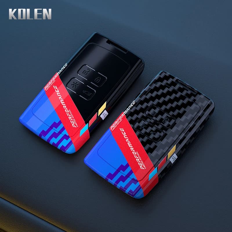 Copertura della cassa chiave dell'automobile in fibra di carbonio ABS per Renault Clio Captur Megane Talisman Espace Zoe Koleos Scenic 4 Arkana Dacia Sandero Card