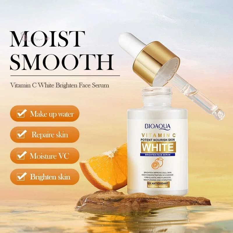 Siero viso BIOAQUA alla vitamina C, sbiancante, idratante, antirughe, anti-età, per la cura della pelle del viso.