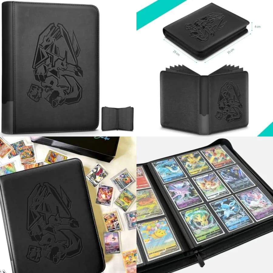 Raccoglitore per Carte a 9 Tasche, Porta Carte da Collezione per 360 Carte da Gioco con Slot per Etichette Personalizzabili e Buste a Caricamento Laterale, Pr