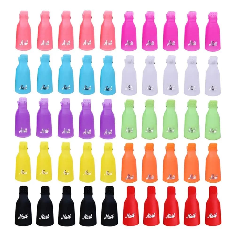 100 Pieces Acrylic Nail Clips for Nail Removal Nail Polish, 10 Colors - Clip for Nail Removal