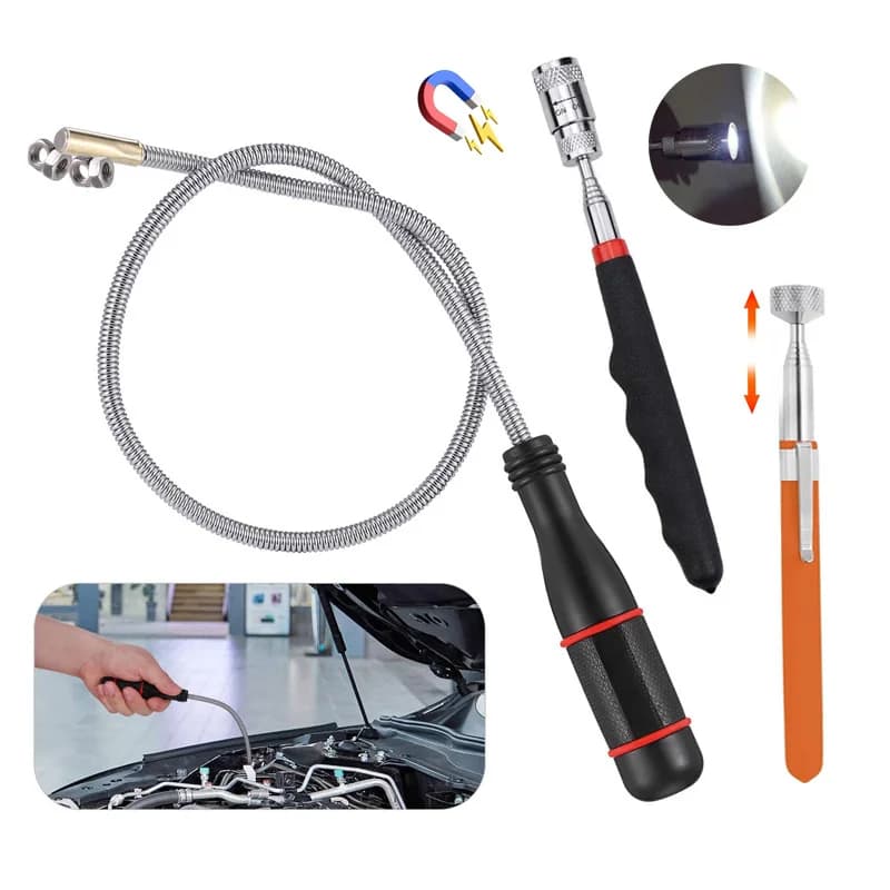 Strumento di raccolta magnetico telescopico Asta di raccolta con penna di recupero magnetica estensibile per strumenti di manutenzione di macchine per la riparazione auto