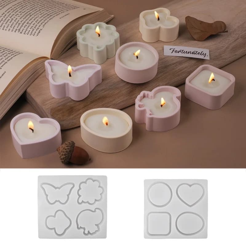 Mini candela aroma tazza gesso stampo in silicone fai da te rotondo a forma di fungo succulente vaso di fiori stampi in resina epossidica scatola di immagazzinaggio stampo