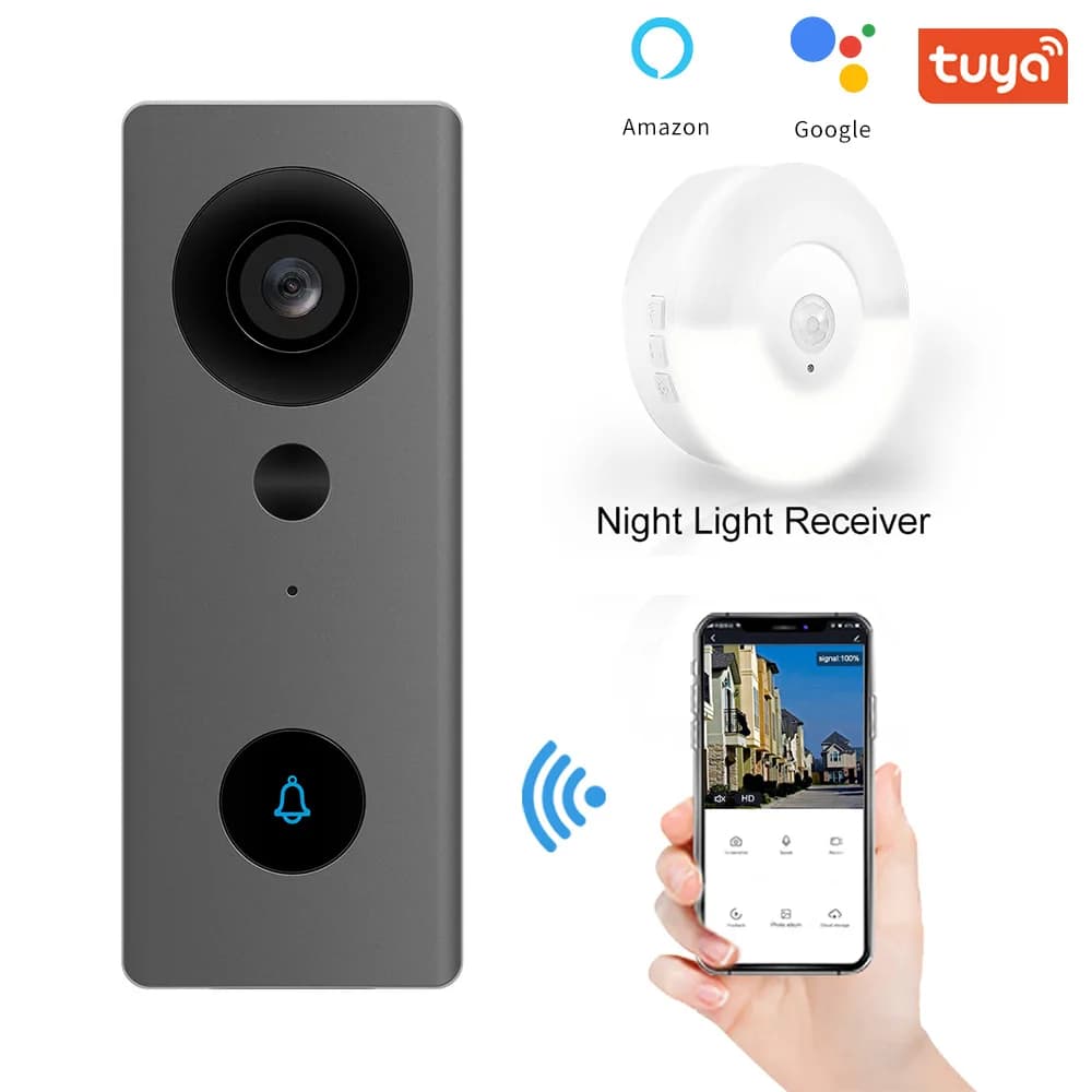 2MP 1080P Tuya APP WIFI IP campanello DC Power 130 gradi grandangolare visore visivo per porta videocitofono con campanello interno