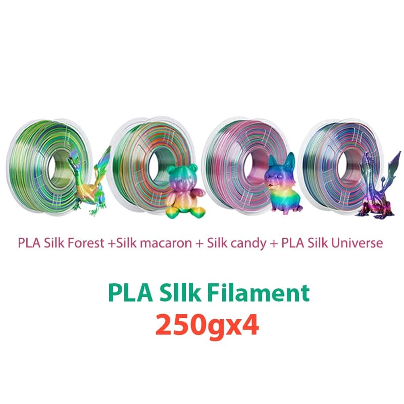 250g 500g 1Kg 3D Printer Rainbow Filament PLA Silk Universe Forest 1.75mm Candy macaron 3D Printing Thread Vacuum Packaging 250gx4