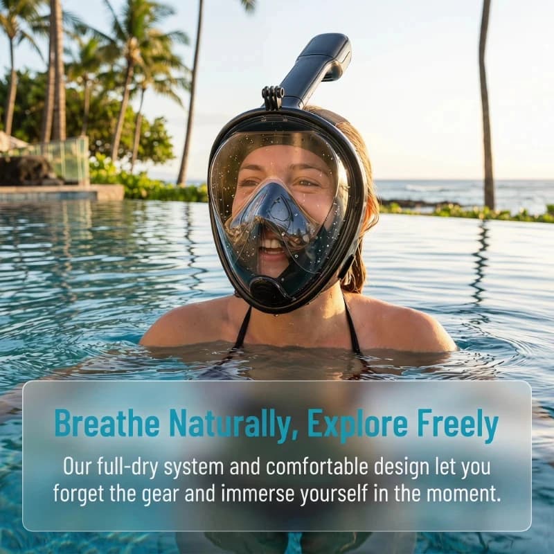 Maschera Subacquea Integrale Antiappannamento per Immersioni e Snorkeling, Attrezzatura Sicura e Impermeabile per il Nuoto