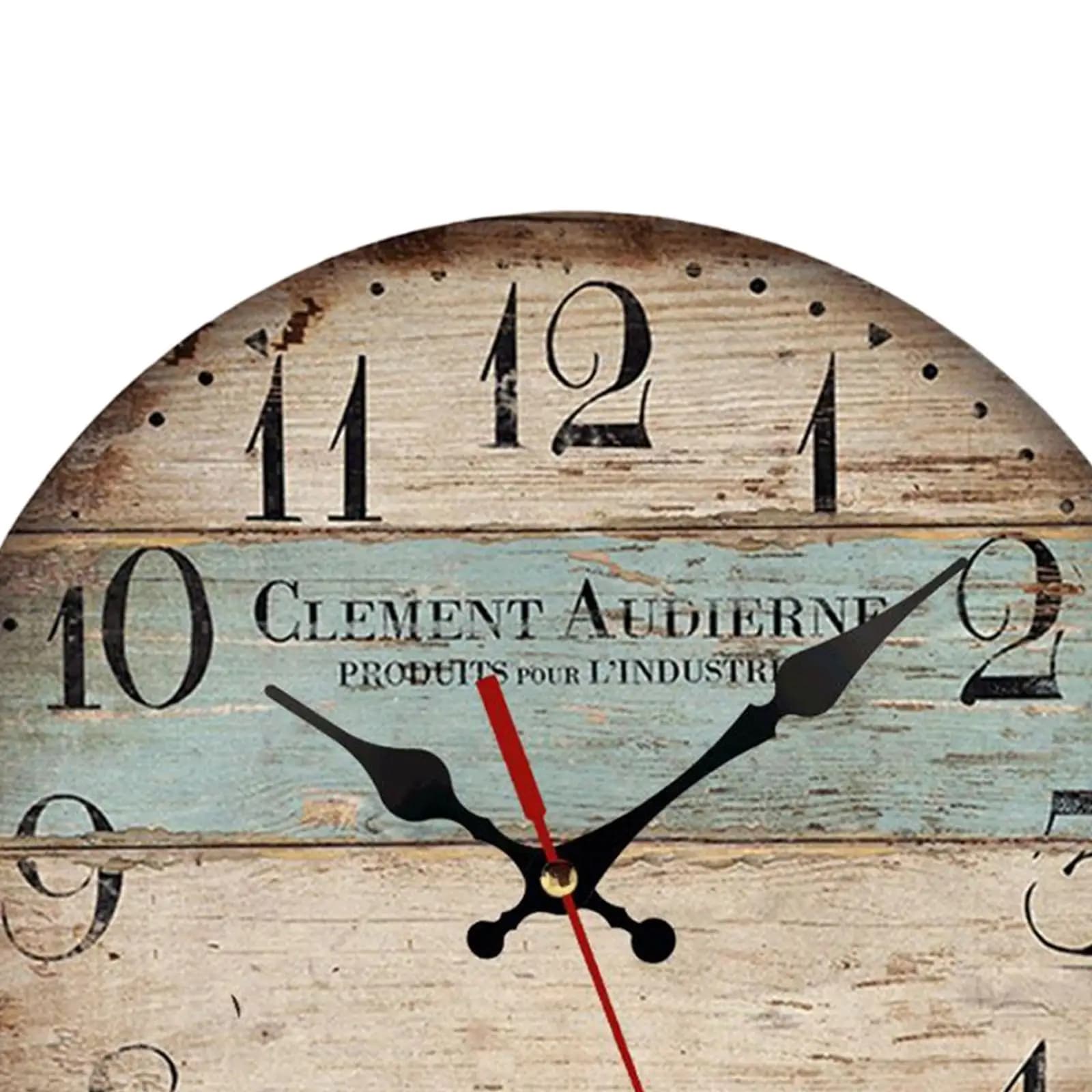 Orologio da parete in legno da 12 pollici, rotondo, con numeri arabi, silenzioso, per cucina in stile rustico e decorazione da parete per la casa