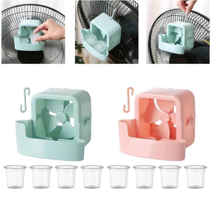 Electric Fan Cooling Storage Box Hanging Fan Cooling Tool With 4 Cup Household Cooling Box Fan Cooler Refrigeration Accessories