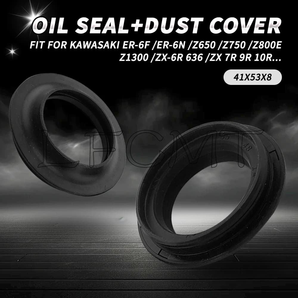 41x53x8 Front Fork Oil Seal Dust Cover 41 53 Fit for Kawasaki ER-6F ER6F ER-6N ER6N Z650 Z750 Z800e Z1300 ZX-6R 636 ZX 7R 9R 10R