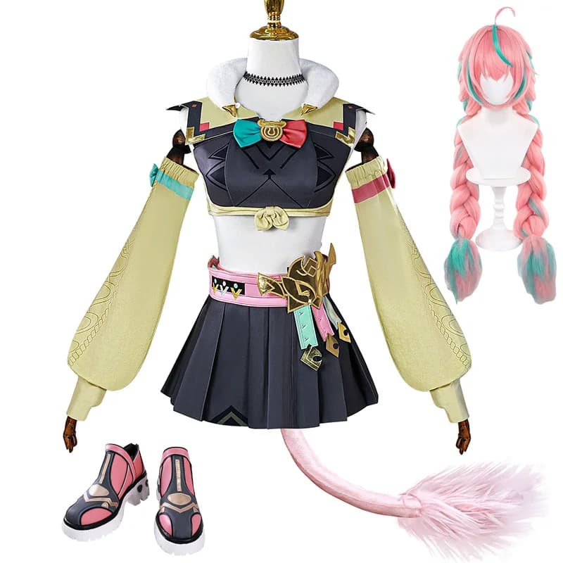Gioco Genshin Impact Varesa Costume Cosplay Vestito VARESA Vestito Cosplay Carnevale Halloween Anime Comic Party Parrucca Scarpe Abiti