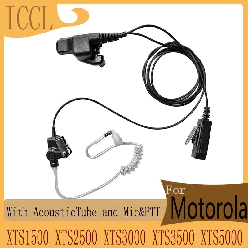 RISENKE-auricolare Walkie Talkie con microfono, auricolare per Motorola XTS1500, XTS2500, XTS3000, XTS3500, XTS5000, auricolare PTT