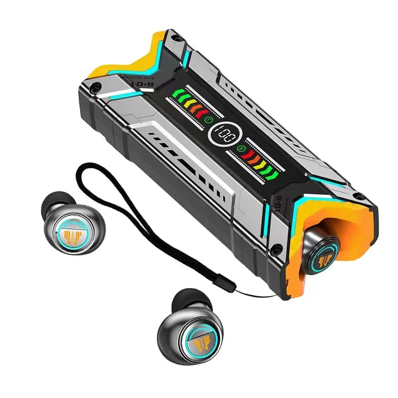M48 Mecha Cuffie wireless Bluetooth 5.3 Cuffie da gioco binaurali Touch Control Mini auricolare per tutti i telefoni cellulari