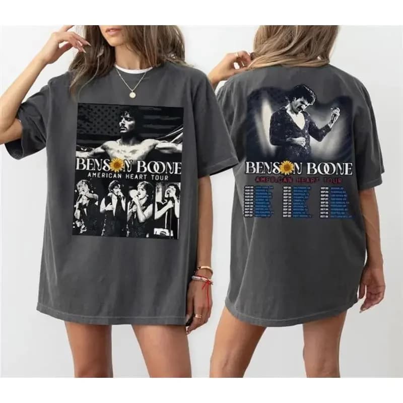 Benson Boone Vintage 2025 Concert American Heart World Tour Graphic T-Shirt