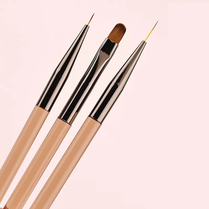 1/3 Pezzi Pennello per Unghie in Acrilico a Doppia Punta, Pennello Liner, Pennello per Pittura, Pennello Gel, Pennello per Nail Art Cristallo, Manicure