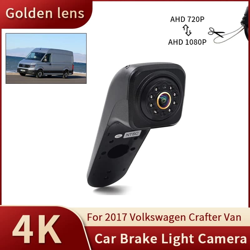 AHD 1080P Luce freno per auto Telecamera retromarcia per retromarcia per Volkswagen Crafter Van 2017 Telecamera di backup per visione notturna impermeabile
