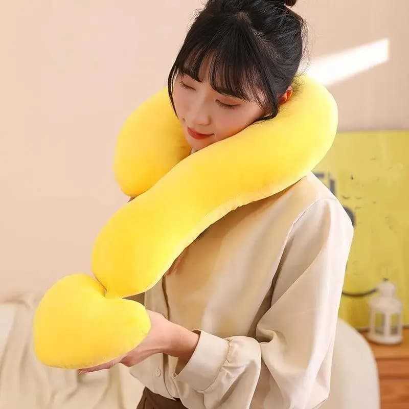 Question Shaped Soft Plush Neck Pillow Comfortable Neck Support for Office Nap Cruise Ship Long Travels
