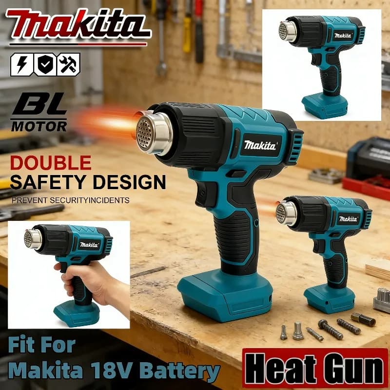Makita 550 ° Pistola Termica a Controllo di Temperatura con Display LED, Strumento di Saldatura e Soffiatore Termico Portatile