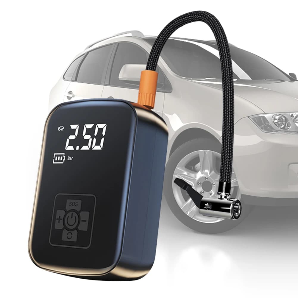 Gonfiatore compressore d'aria portatile gonfiatore d'aria elettrico portatile con luce a LED 150 PSI pompa per pneumatici rilevamento digitale della pressione dei pneumatici