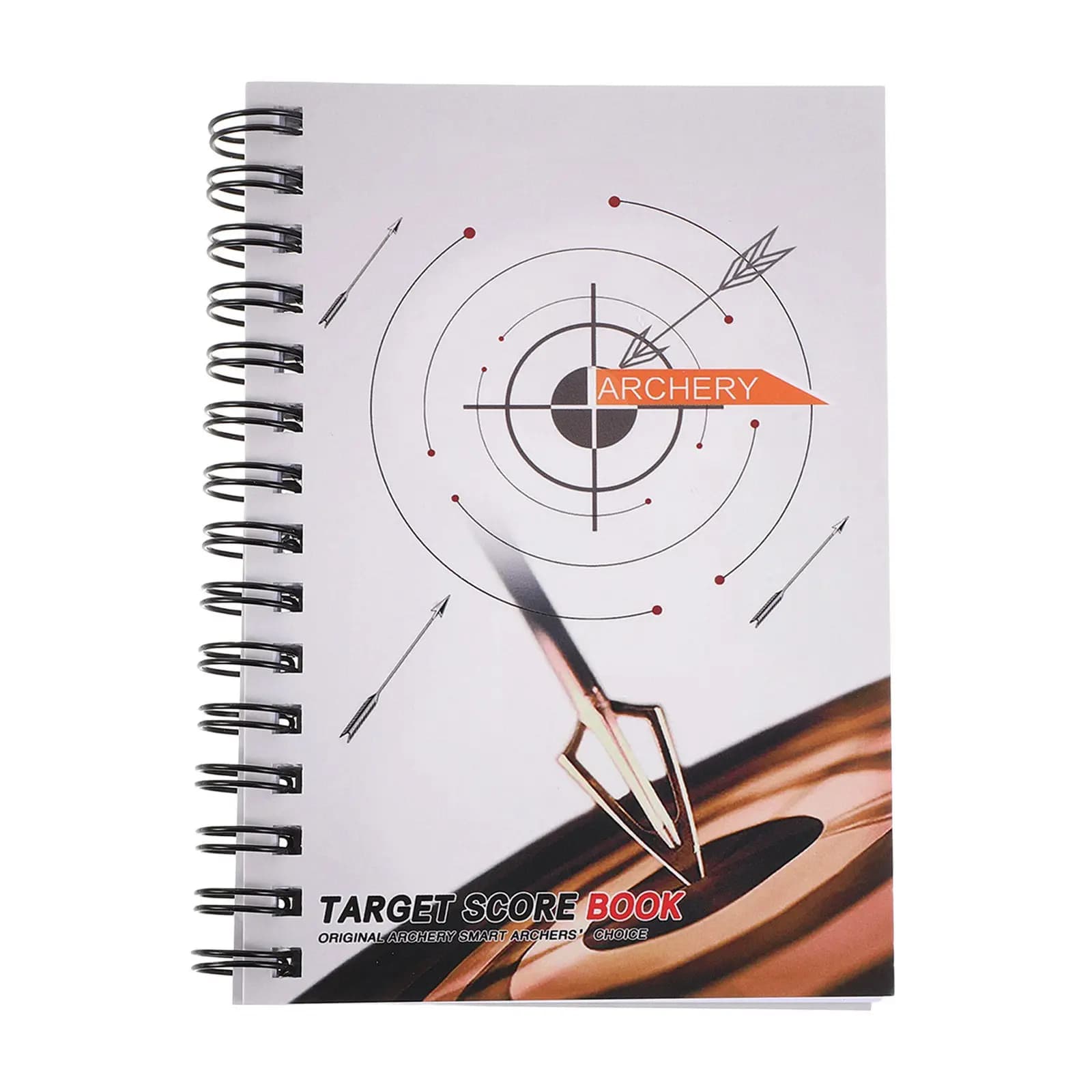 Quaderno Portatile per Punteggio Tiro con l'Arco, Rilegato a Spirale, Bianco, Diario per Allenamento e Tornei, Fogli per Punteggio