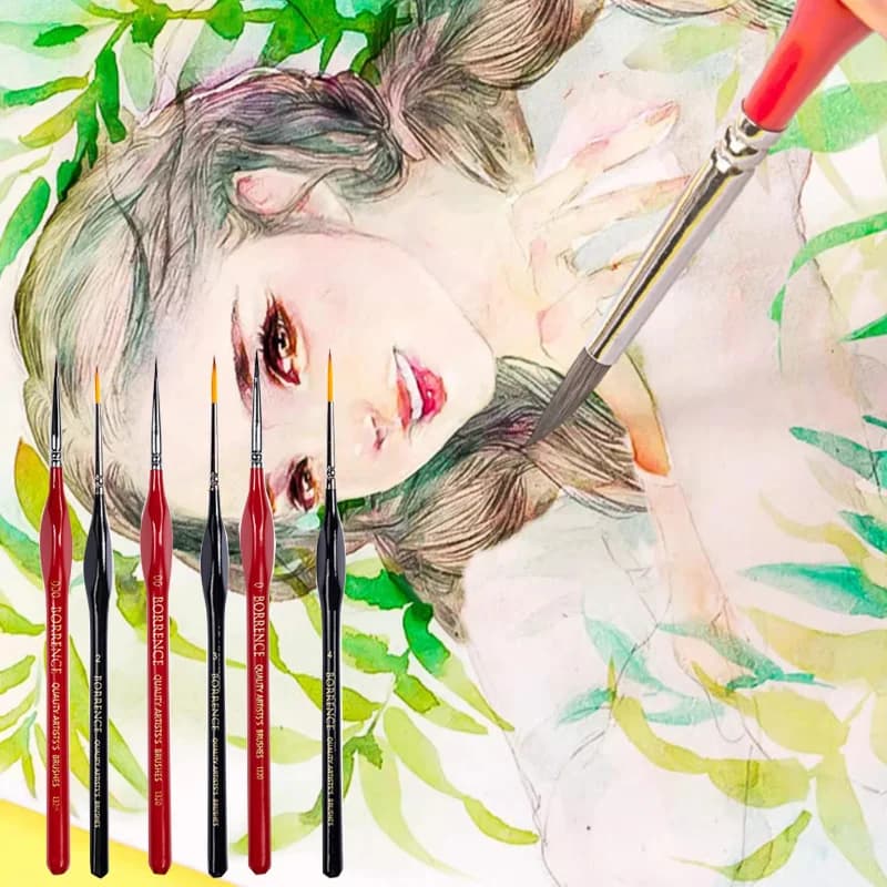 3/4/5/9pcs Nylon Paint Brushes Good Elasticity Good Water Absorption for Acrylic Watercolor Line Drawing and Outlining