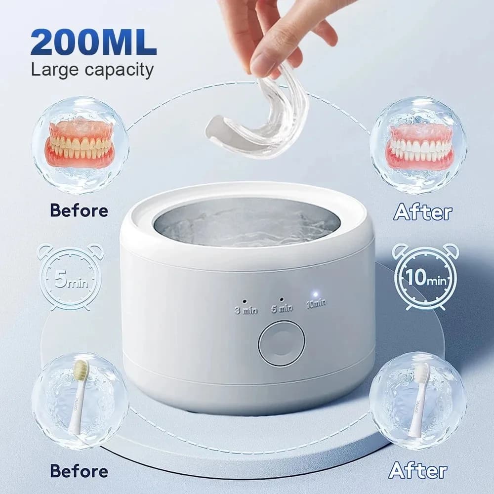 USB Powered Dental Device Cleaner for Orthodontic, Protected and Jewelry - Oral Care Gift and Tooth Whitening Devices