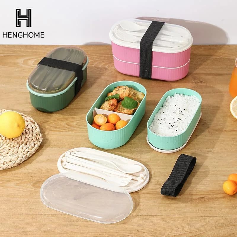 Double-layer Lunch Box Lunch Box Food Storage Container Fresh-keeping Box Microwave Tableware Lunch Box