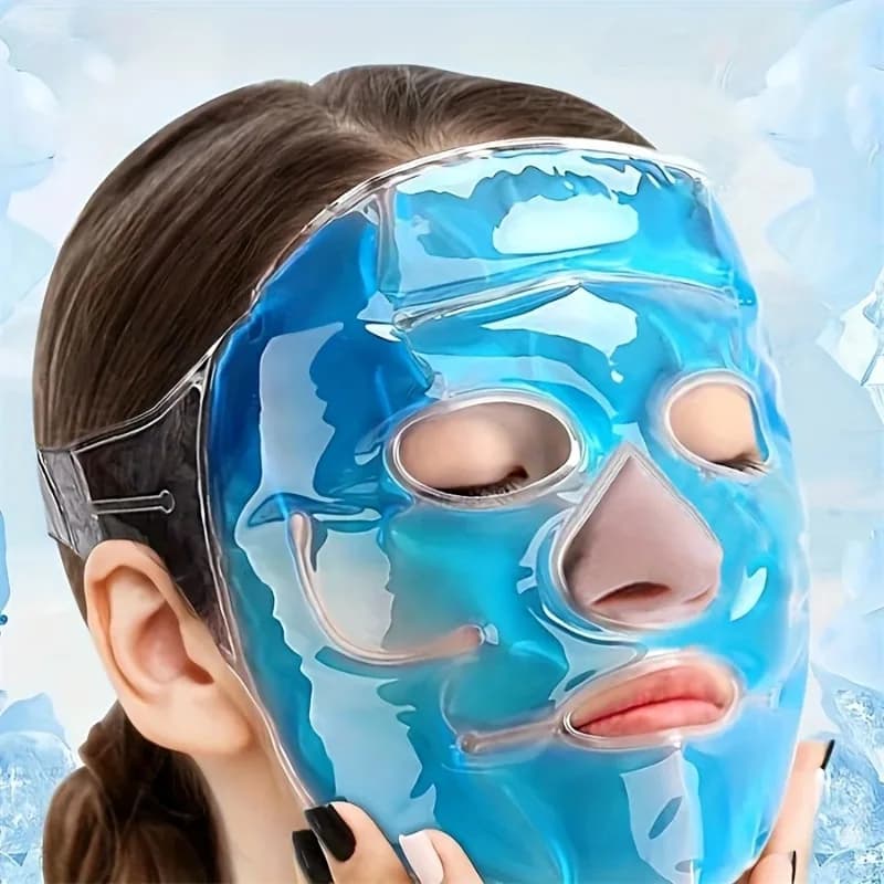 Set di Maschere Viso in Gel Riutilizzabili, Impacco Caldo/Freddo per Cura della Pelle e Aiuto per il Sonno a Casa