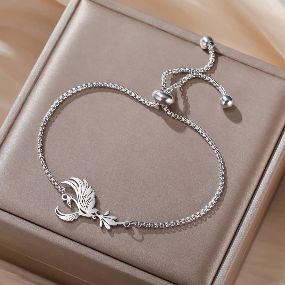 Bracciale Dawapara Phoenix per donna Braccialetti ispiratori con uccelli mitici Regalo di San Valentino Gioielli in acciaio inossidabile