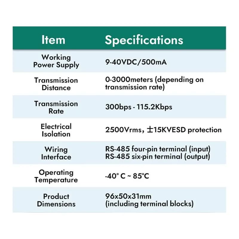 DT21 for RS-485 Repeater Module RS485 Converter Modbus-RTU Extended Network Transmission Distance Communication